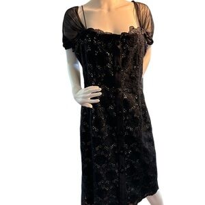 Ross Mayer black and tan dress